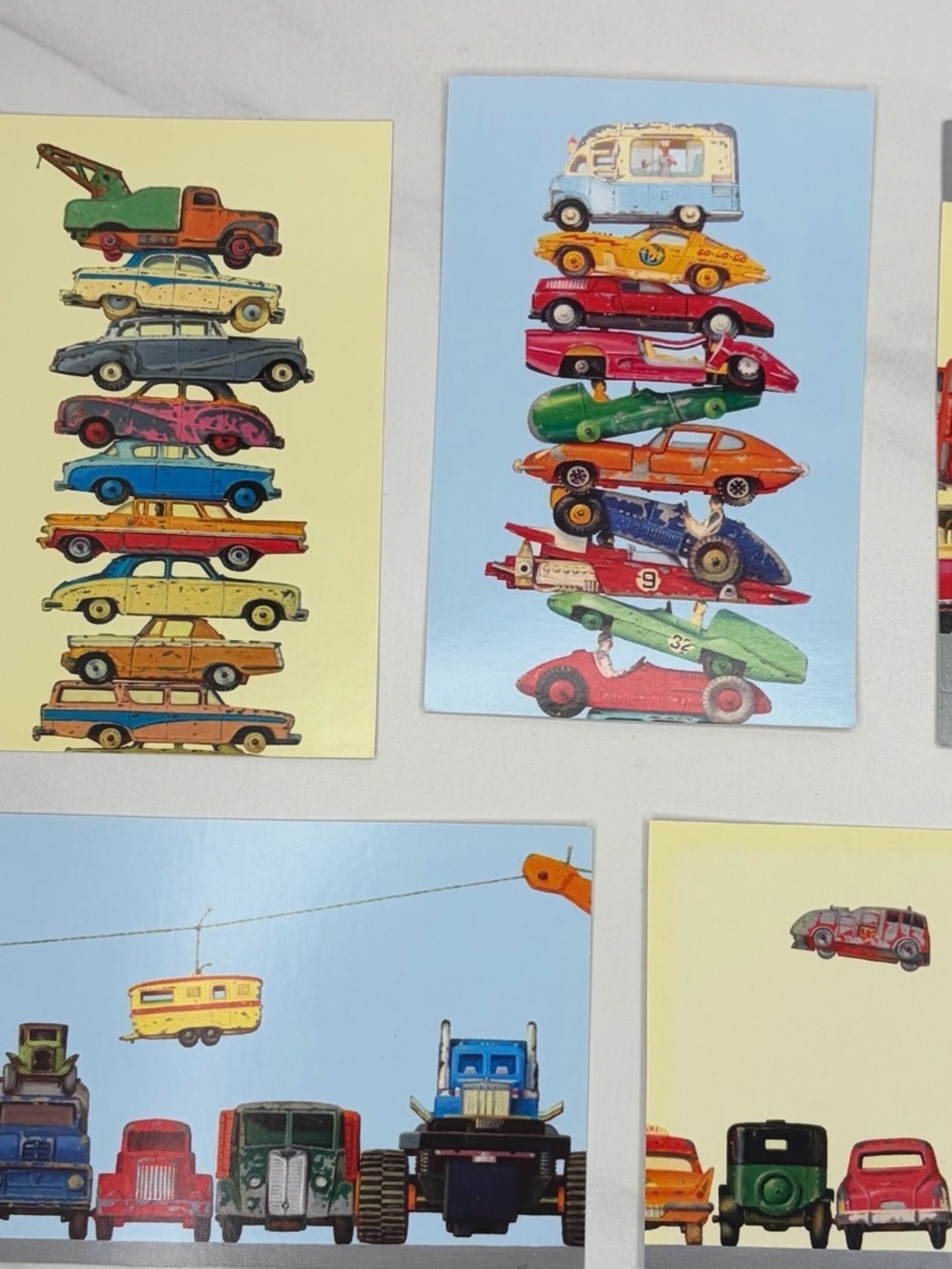 5 IKEA KORT Art Prints Postcard Vintage Style Toy Cars Trucks Jeremy Dickinson